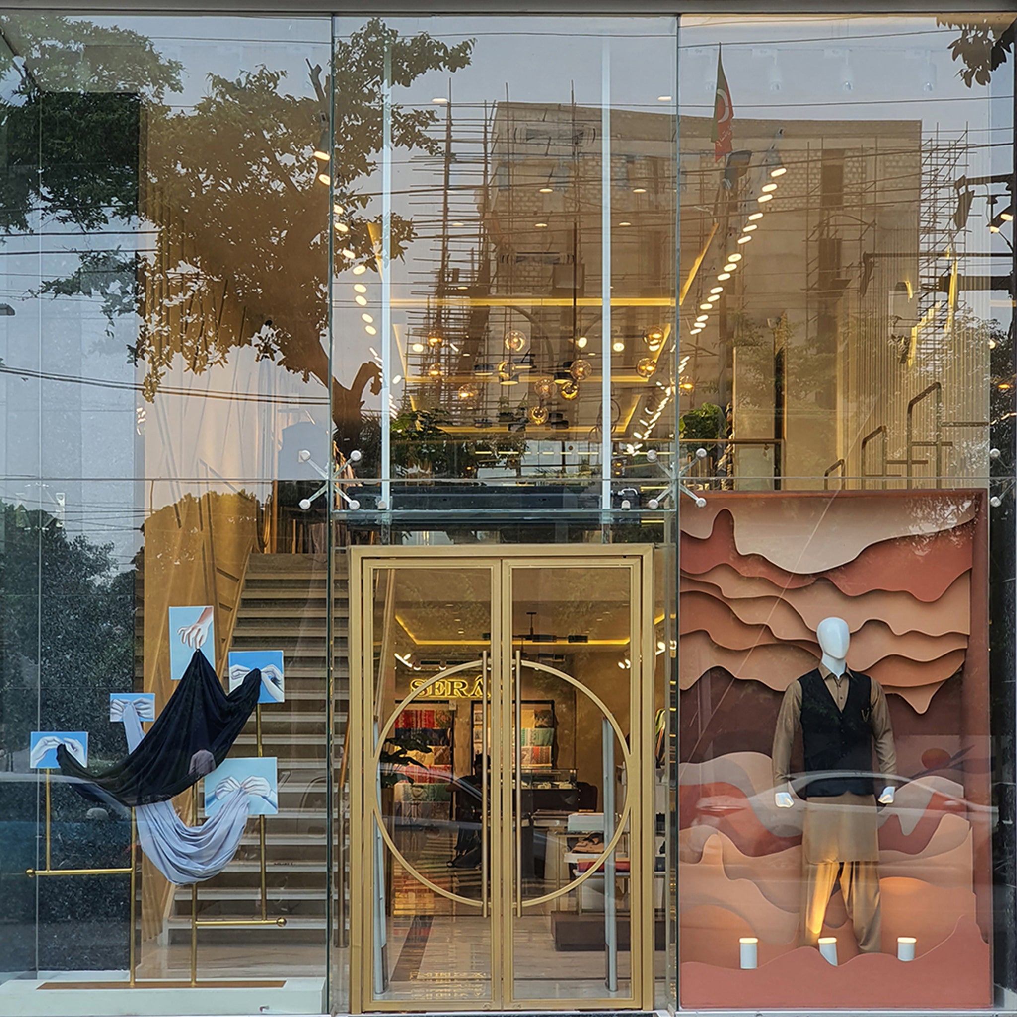 Contemporary Dynasty store façade and window display
